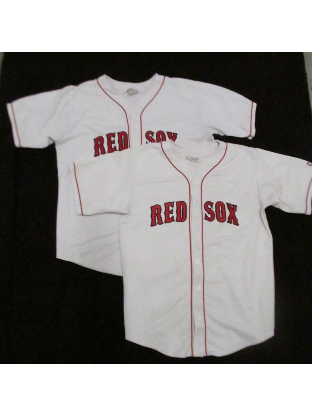 VTG RED SOX Mens 2XL Baseball Jersey Players 5 & 18 Made USA
